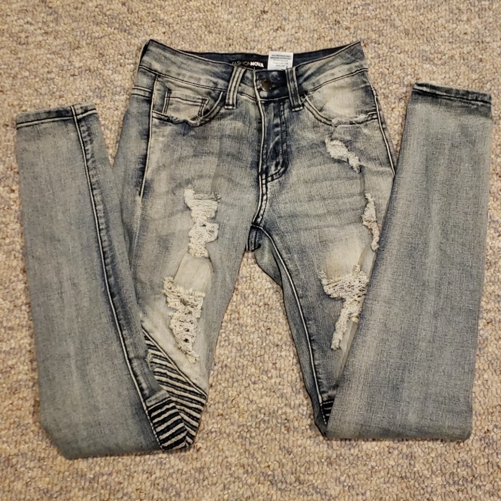 Fashion Nova Skinny Moto Jeans